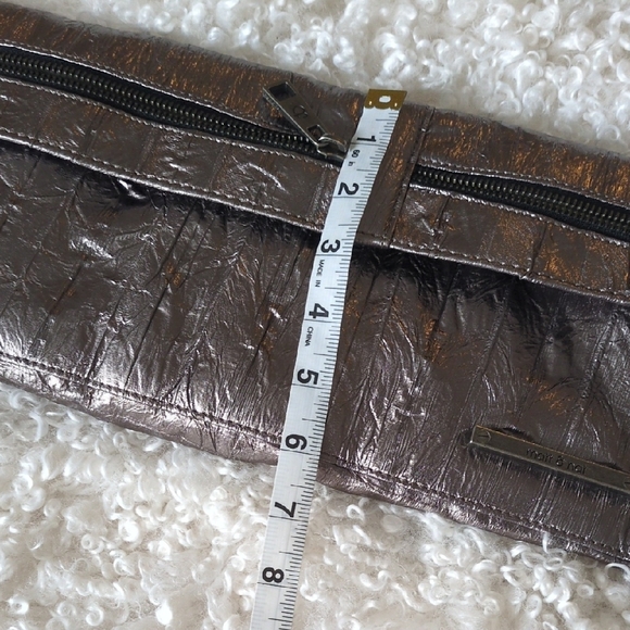 Matt & Nat Metallic Silver Clutch with Zipper Details - Picture 9 of 11